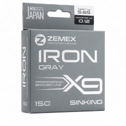 Леска плетёная ZEMEX IRON X9 Gray