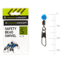 Вертлюги с застежкой и пласт. бусин. Feeder Concept Safety Bead Swivel № S