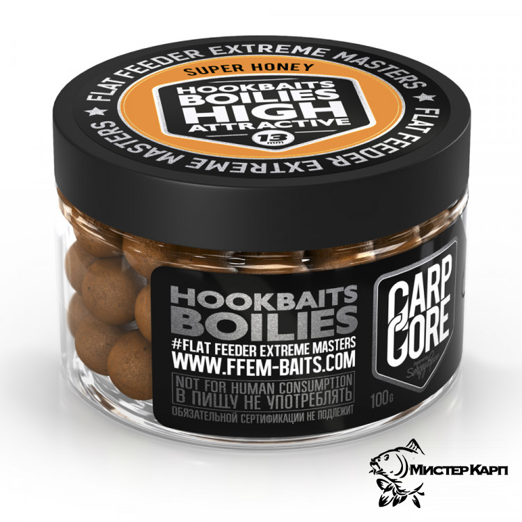 Насадочные бойлы FFEM Hookbaits Boilies Super Honey (Мёд) 13 мм