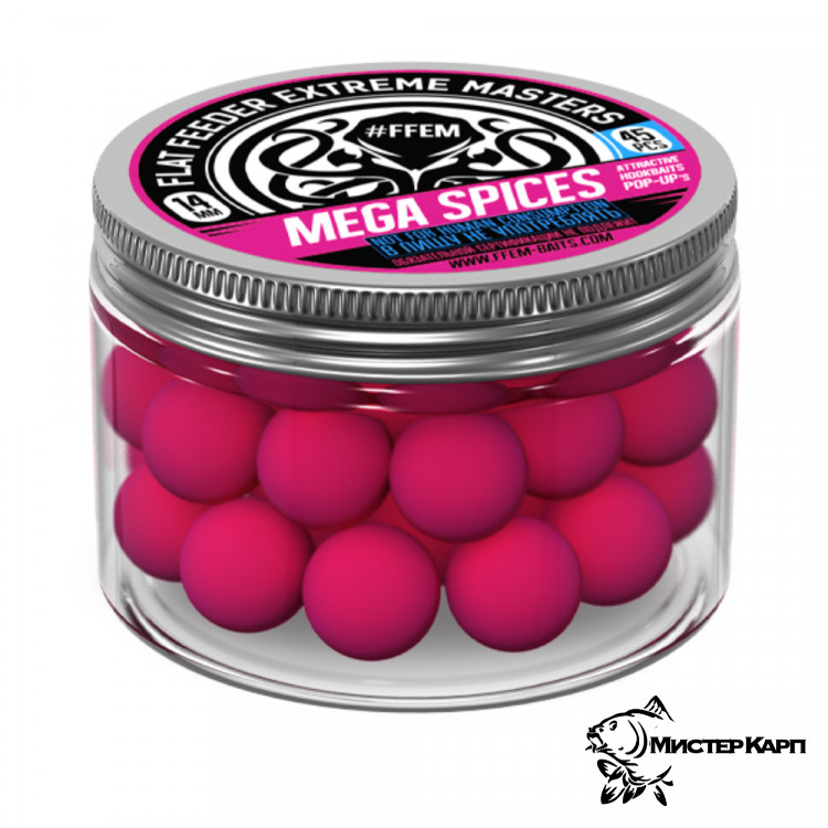 Плавающие бойлы FFEM Pop-Up Mega Spices (Острые специи) 14 мм