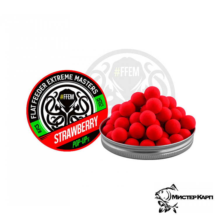 Плавающие бойлы FFEM Pop-Up Strawberry (Клубника) 12 мм