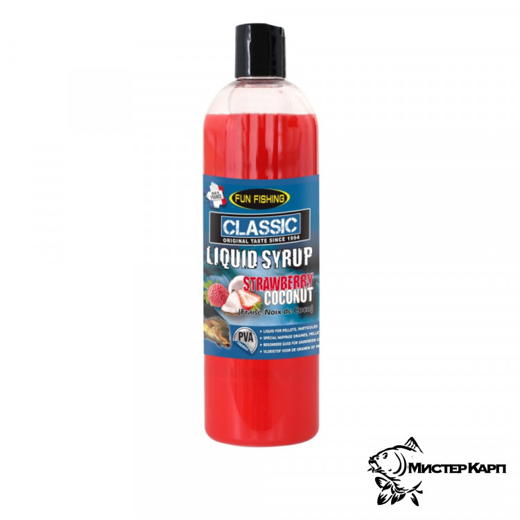 Ликвид Fun Fishing Classic Liquid Syrup Strawberry Coconut (Клубника & Кокос)
