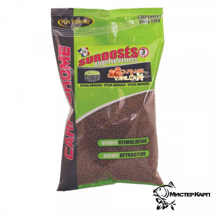Пеллетс мягкий Fun Fishing Pellets SM Amorcage Caramel & Vanilla (Карамель & Ваниль) 4 мм 700 гр