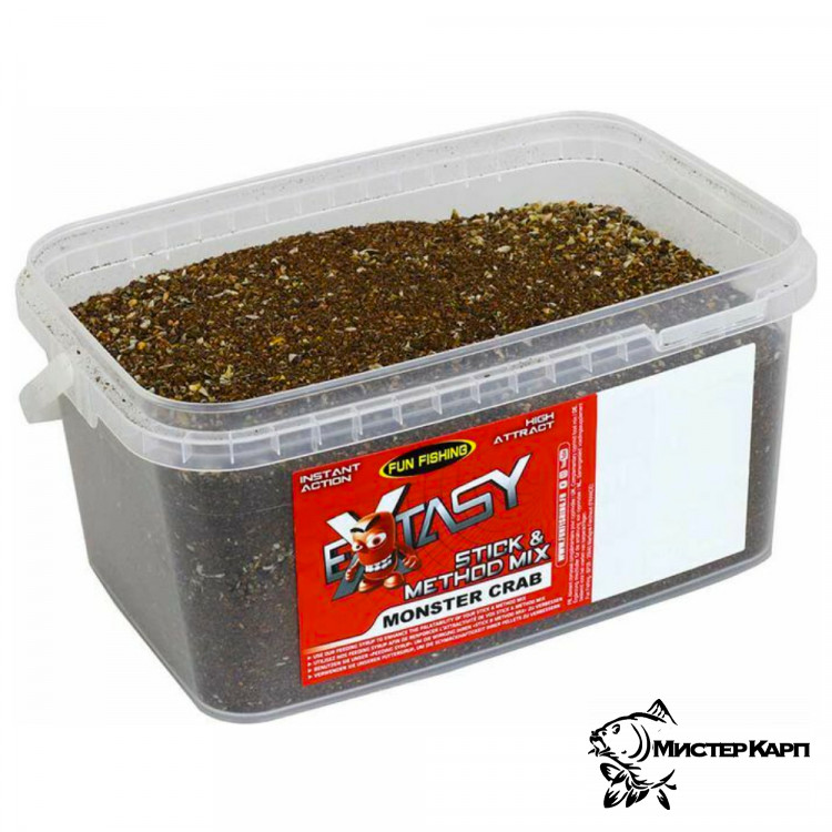 Прикормочная смесь Fun Fishing EXTASY Stick & Method Mix Monster Crab (Монстр Краб) 2 кг