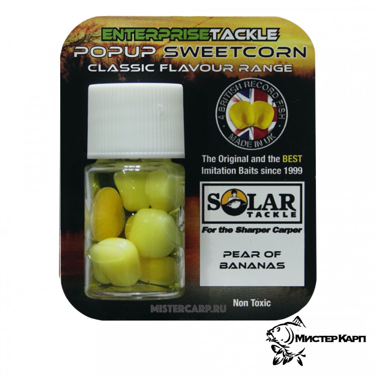 Искусственная кукуруза в ароматизаторе Enterprise Tackle Classic Pop-up Sweetcorn Range Solar Pear of Bananas Fluoro Yellow (Груша & Банан)