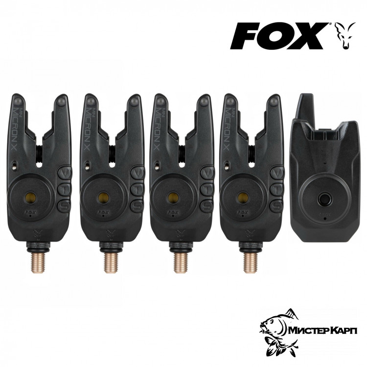Набор сигнализаторов 4+1 FOX Mini Micron X 4 Rod Presentation Set с пейджером