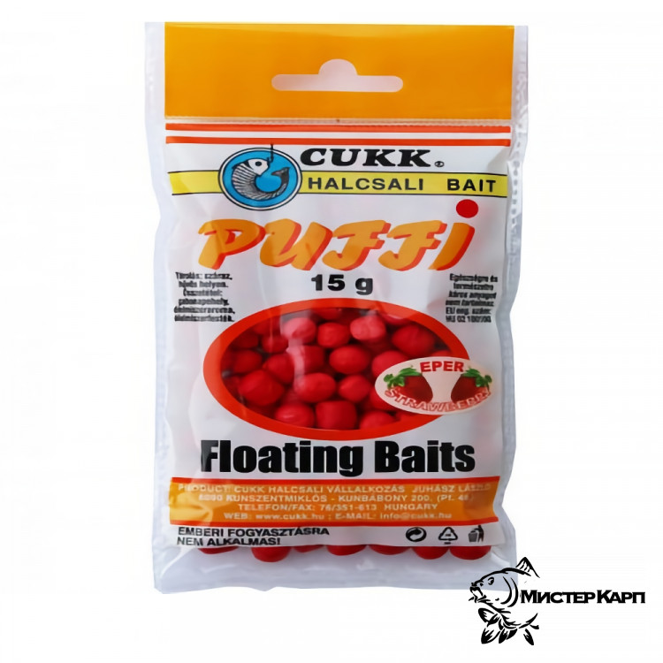 Плавающая насадка CUKK Puffi Floating Baits Apro Strawberry (Клубника)