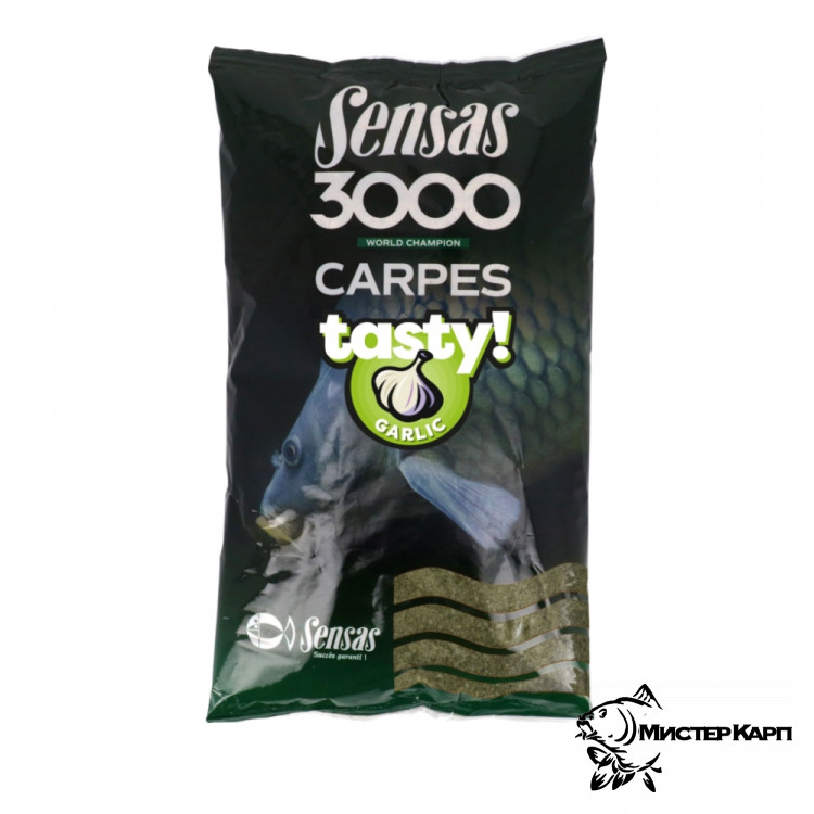 Прикормка Sensas 3000 Carp Tasty Garlic 1 кг