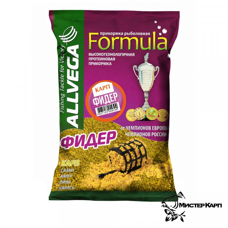 Прикормка Allvega Formula Feeder Carp 0.8 кг (Фидер Карп)