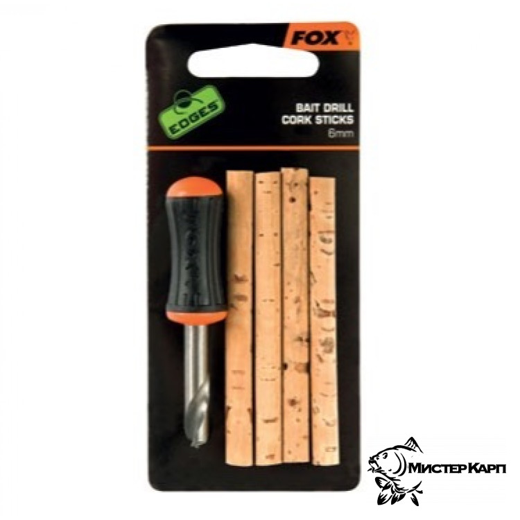 Сверло и пробковые вставки FOX EDGES Bait Drill & Cork Sticks 6мм